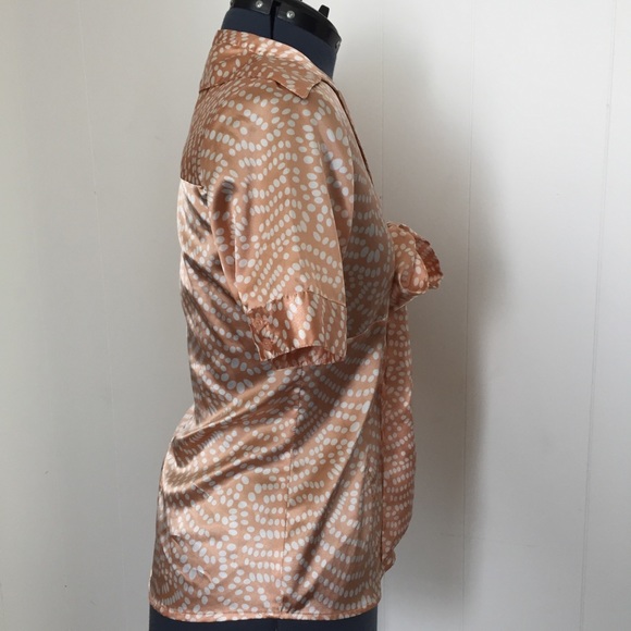 BCBGMAXAZRIA Tie Front Collared Polka Dot Top - Picture 2 of 6